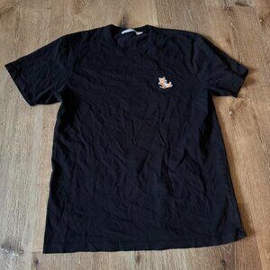 Maison Kitsune Black Speedy Fox Logo Comfort Basic Tee Size S